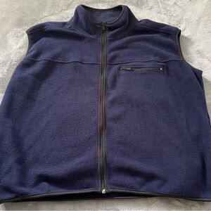 Cheetah fleece vest men's XL EUC unisex navy blue